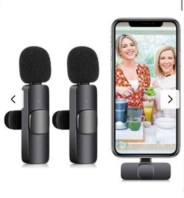 K9 Dual Wireless Collar Microphone for iPhone, iPad, and Mac Lightning Devices. Features plug-and-play functionality with on-recording mobile charging. No app or Bluetooth required. - Image 5