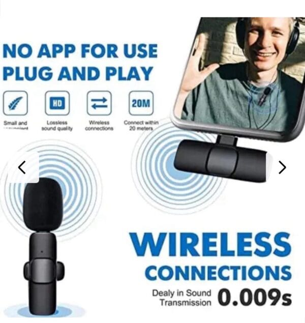 K9 Dual Wireless Collar Microphone for iPhone, iPad, and Mac Lightning Devices. Features plug-and-play functionality with on-recording mobile charging. No app or Bluetooth required. - Image 9