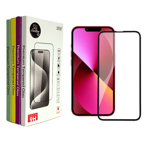 Tempered Glass Screen Protector Compatible for iPhone 13 Series Edge to Edge Protection and Easy Installation Kit comes with 10 Years warranty - Clear